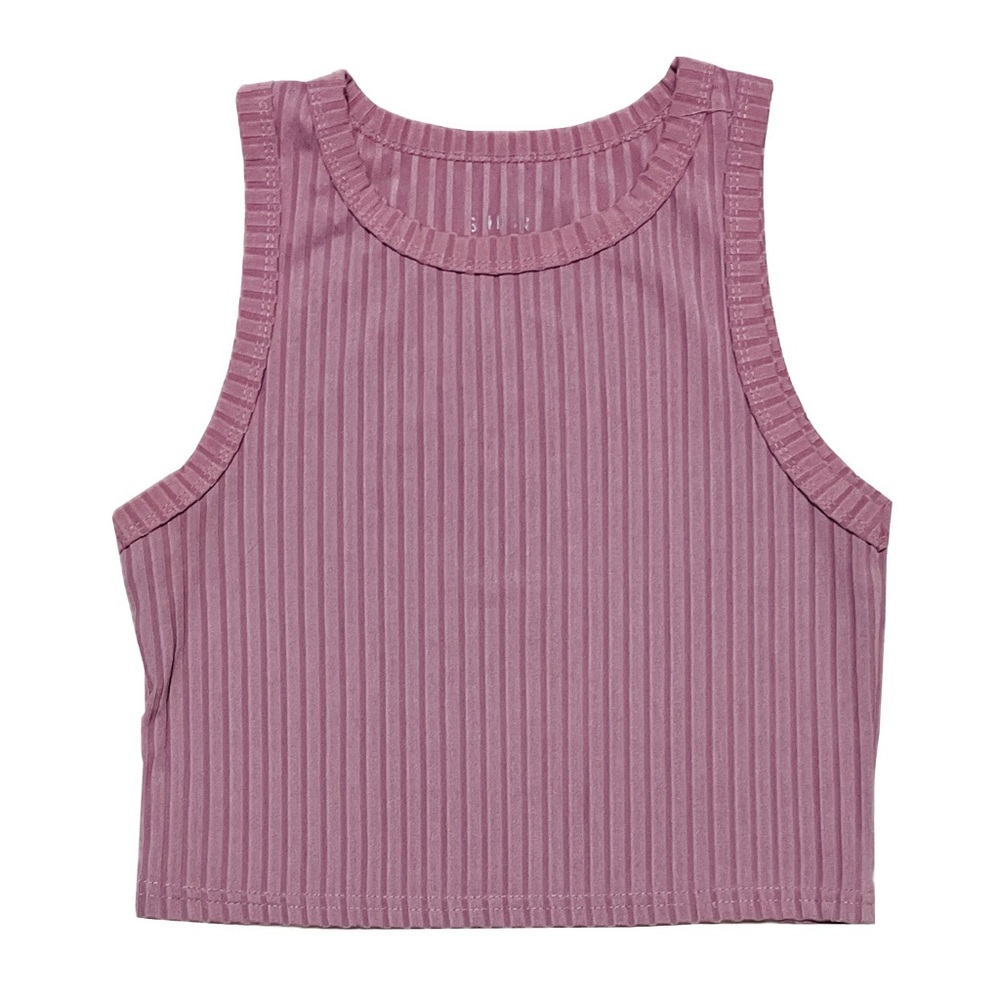 Women’s Ribbed Mauve Crop Top Size Small